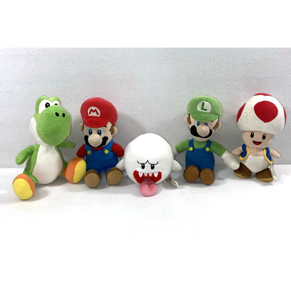 Lot of 5 Super Mario 2017 Plush Mario Luigi Toad Boo‎ Yoshi Stuff Animal Toy